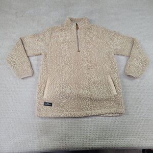 Simply‎ Southern Sweater Womens Medium Brown 1/4 Zip Pullover Fleece Faux Fur